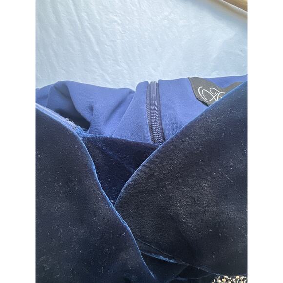 Alex Evenings Off the Shoulder Velvet Gown Sweetheart Neckline Imperial Blue 10 - Picture 12 of 13
